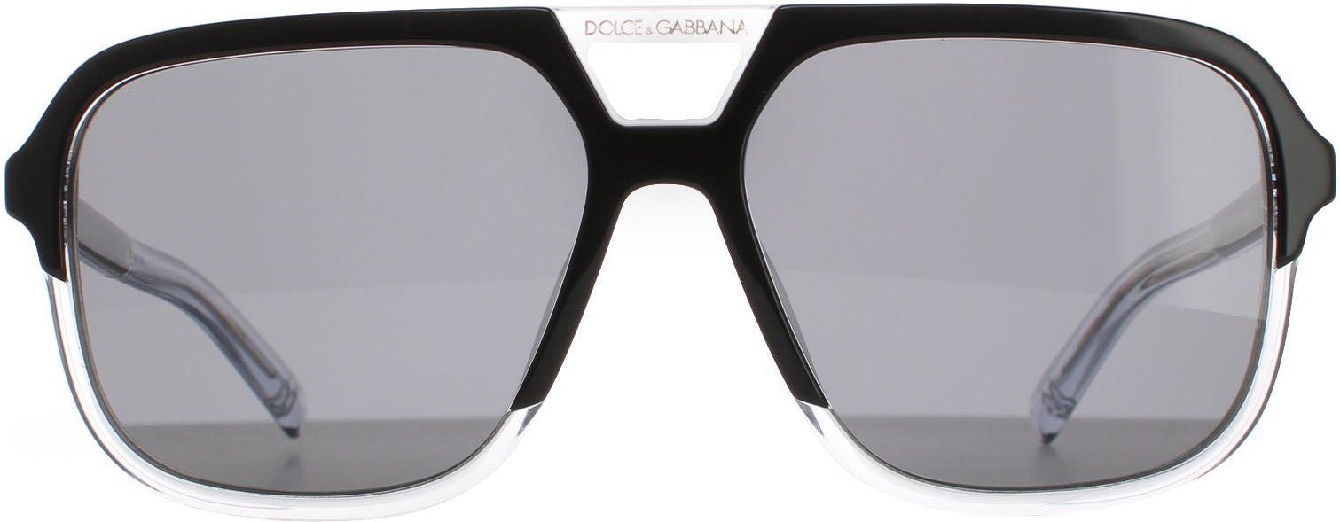 Dolce & Gabbana Aviator Mens Top schwarz auf Kristall dunkelgrau DG4354 Sonnenbrillen