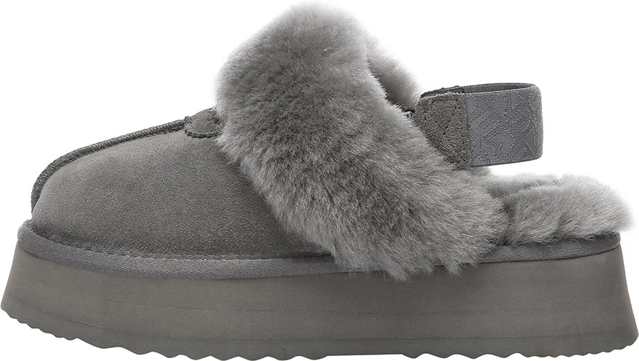 EVER AU Frauen Wagtail abnehmbare Riemen Plattform Hausschuhe - Grau