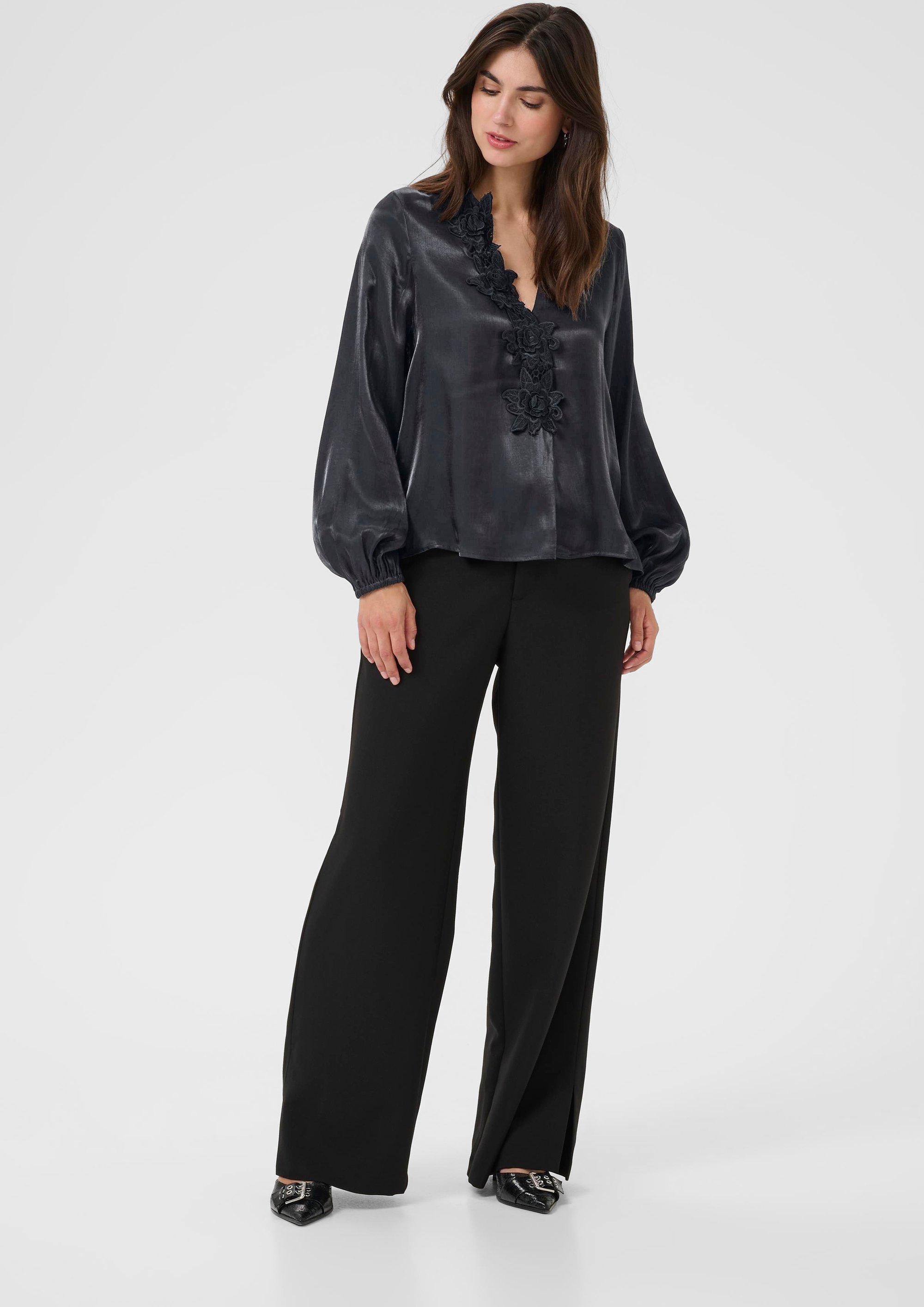 Langarm-Bluse CUfiola Relaxed fit black