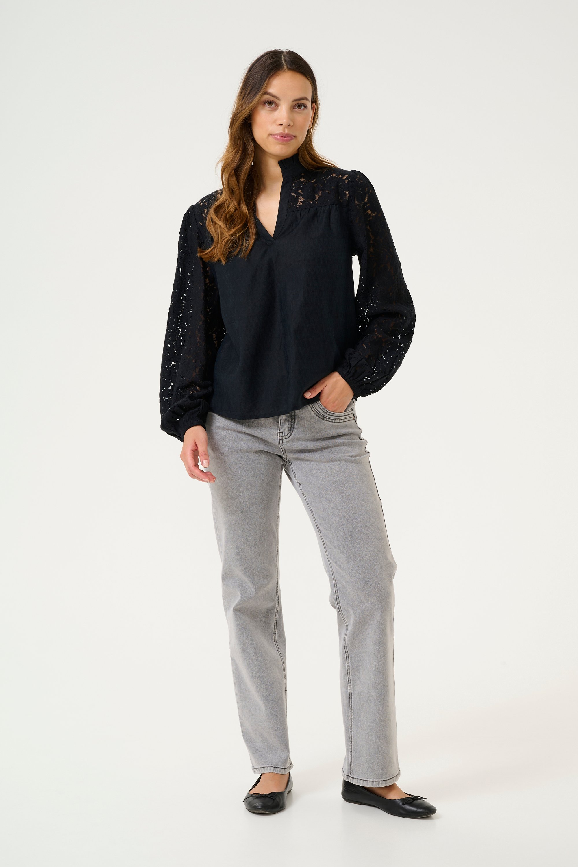 Langarm-Bluse CRLiselin Regular fit black