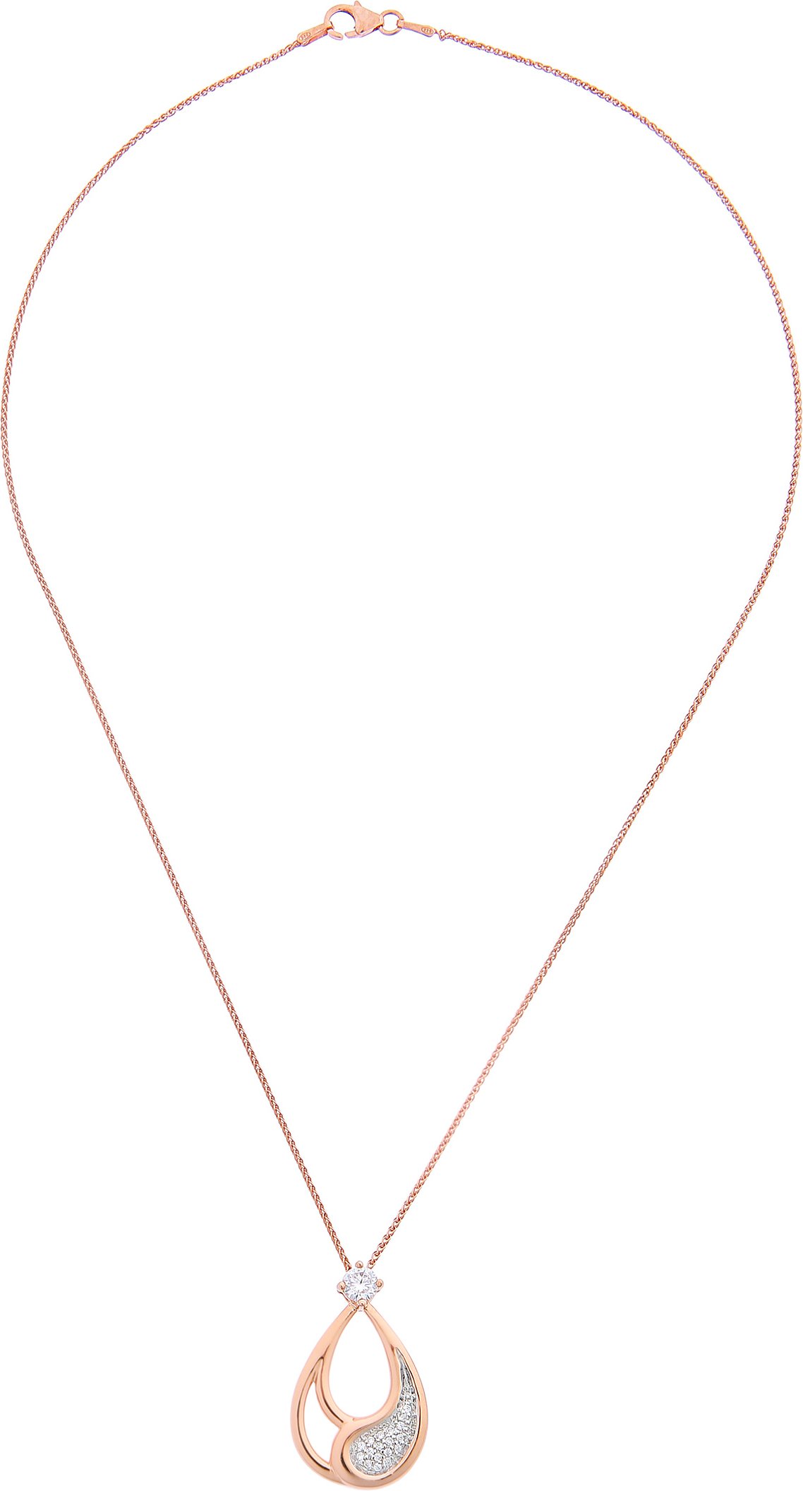 Orphelia 'Minna' Damen 925 Sterling Silber Kette mit Anhänger - Rose ZH-7228