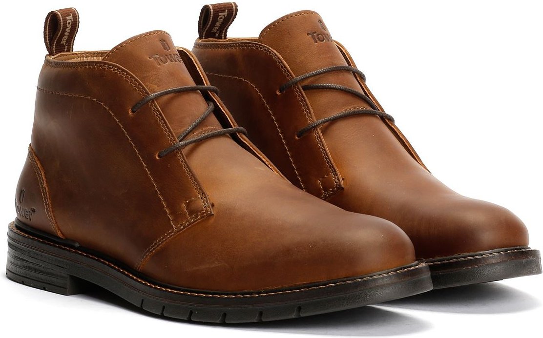 Thumbnail - Tower London Rüstungs Schnürstiefel aus Leder für Herren in Braun