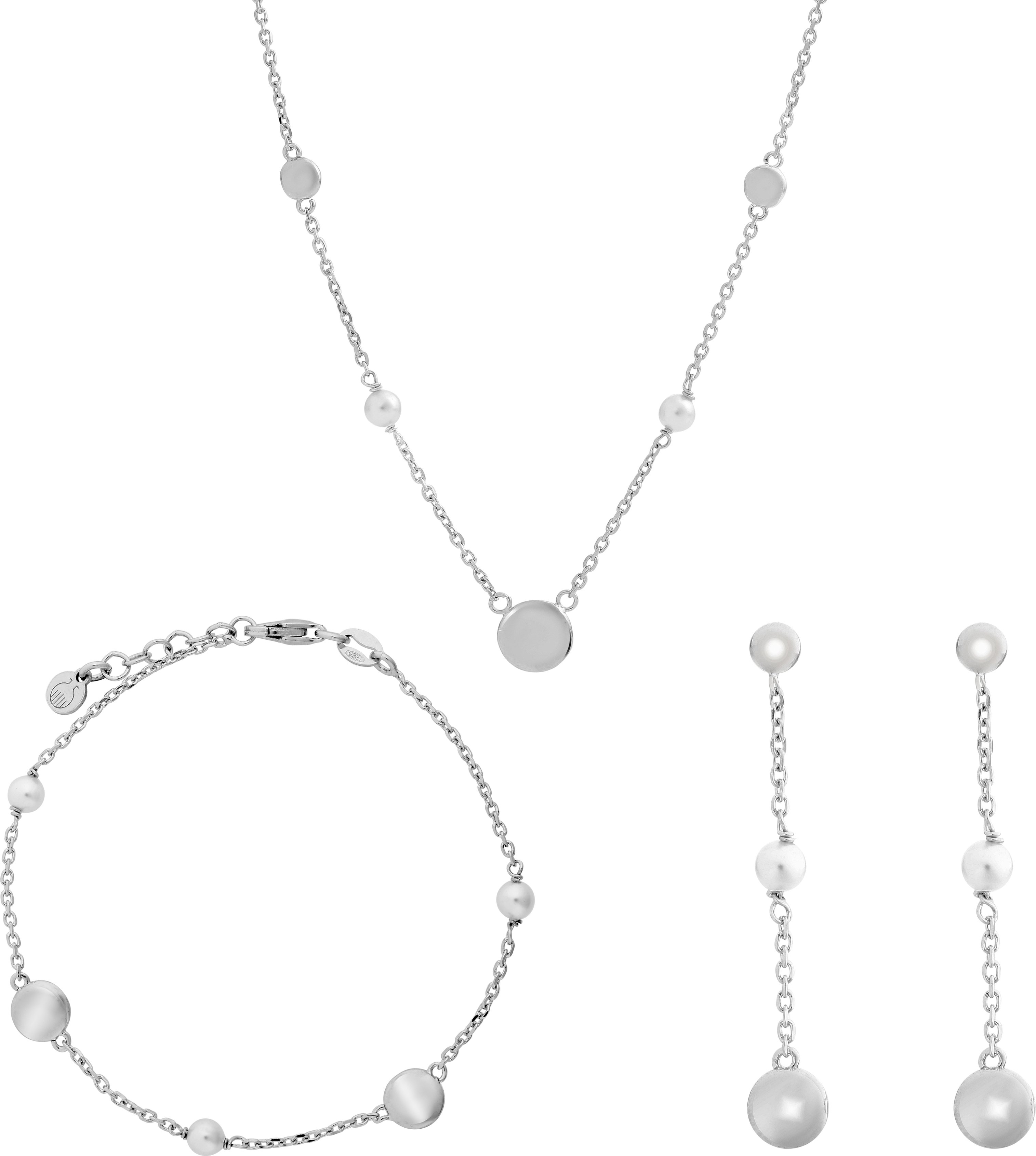 Orphelia 'Milena' Damen 925 Sterling Silber Set: Kette + Armband + Ohrringe - Silber SET-7379
