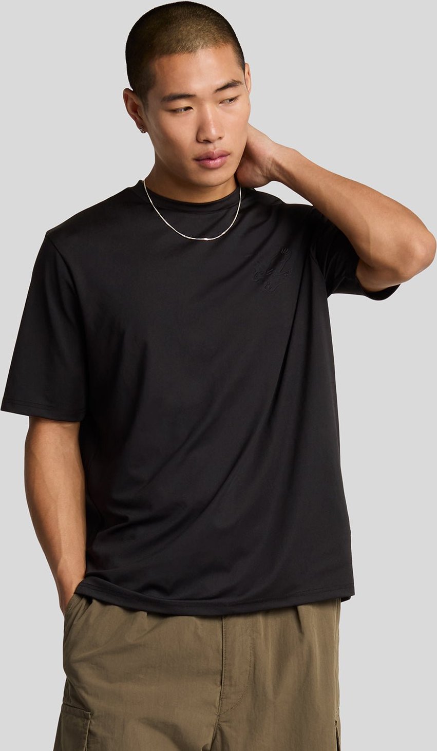 Lyle & Scott Neopren-T-Shirt mit Einsätzen - Schwarz