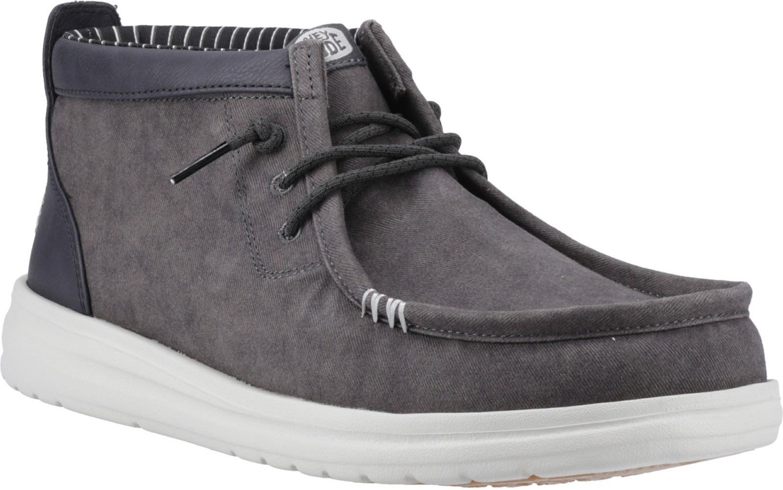 HEYDUDE Wally Mid GripR Baumwoll-Herren Stiefeletten Schwarz Austern/Schwarz