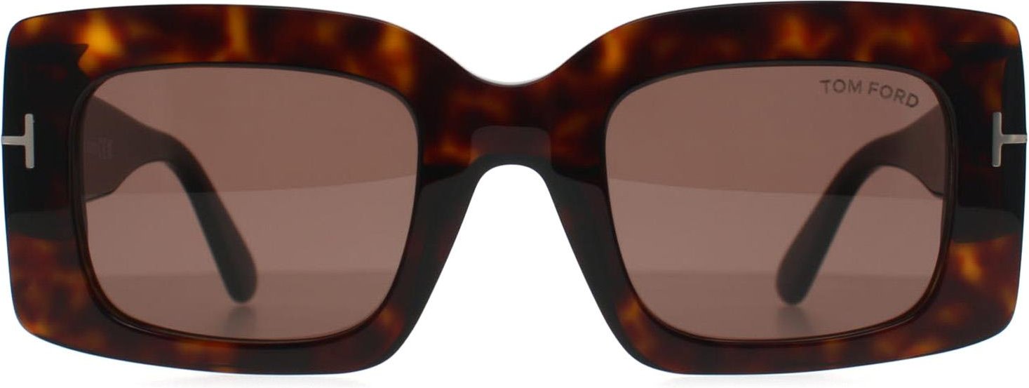 Tom Ford Brigitta FT1188 52E glänzend dunkel havanna hellbraun Sonnenbrille