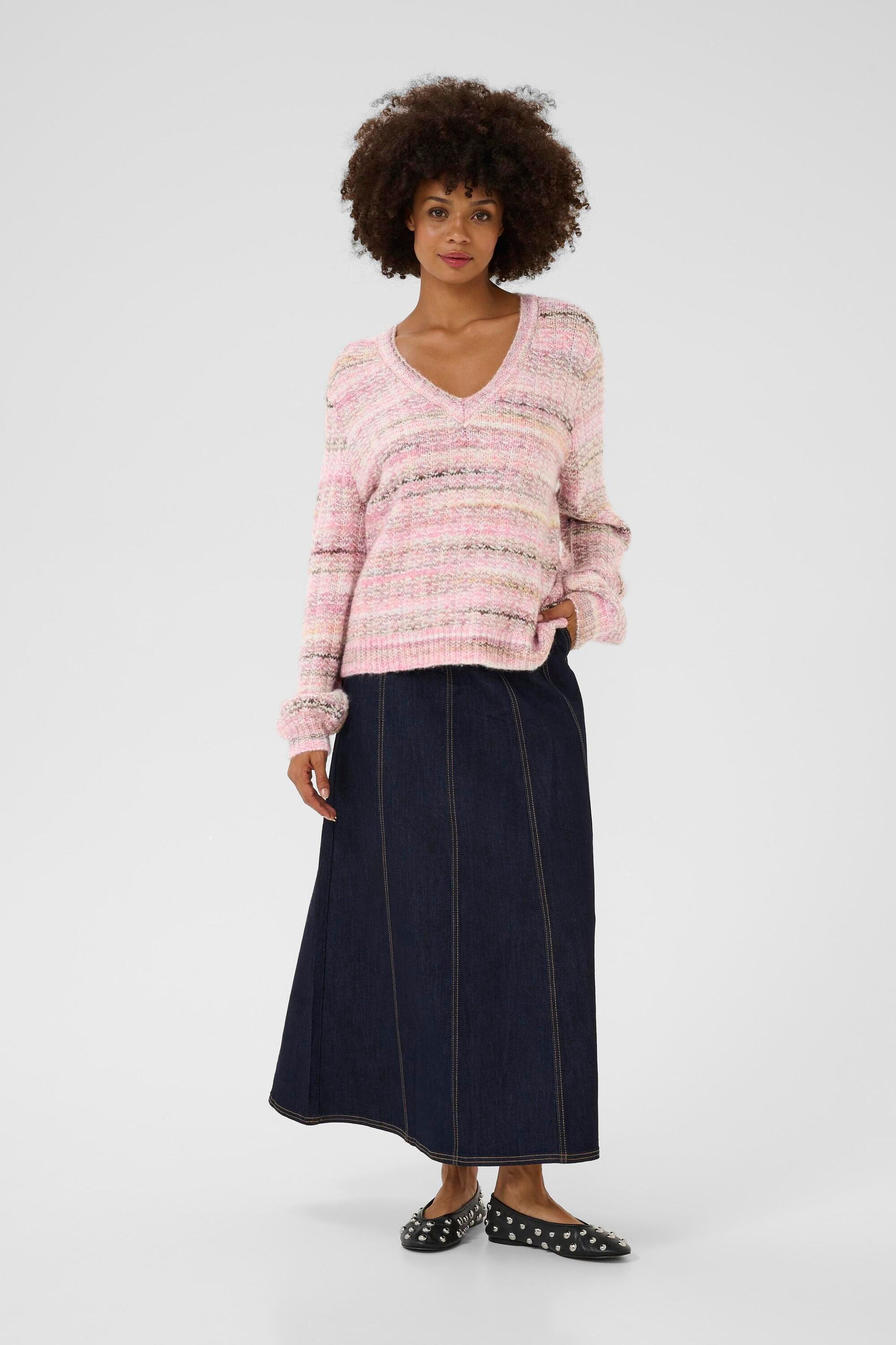 Strickpullover CUmarble Strickpullover Relaxed fit pink white