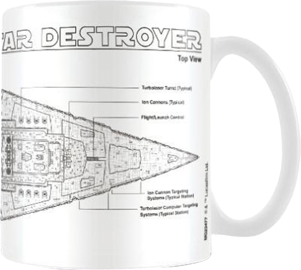 Star Wars - Kaffeebecher "Star Destroyer", Skizze (Weiß/Schwarz)