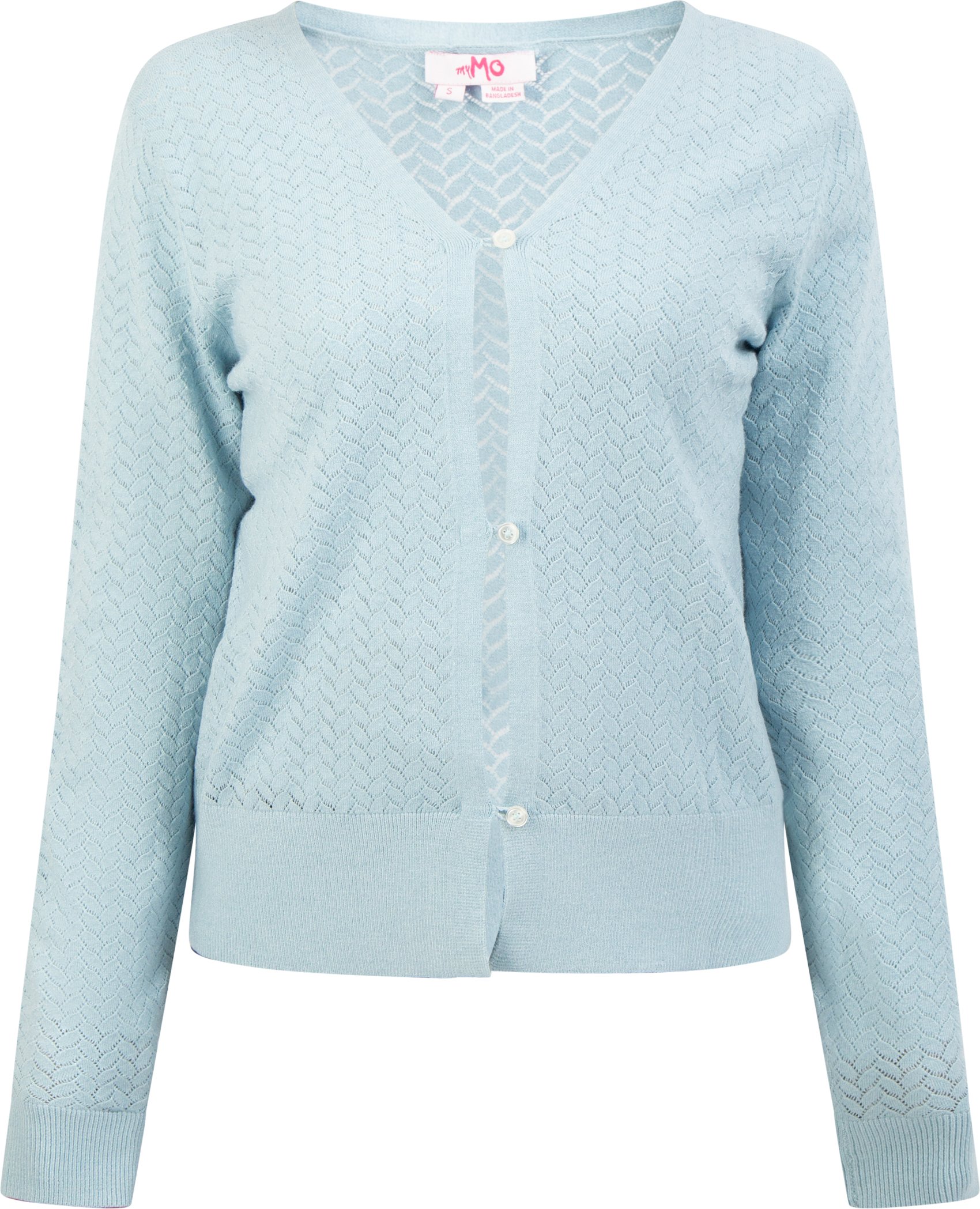 Mymo Strickjacke Damen hellblau