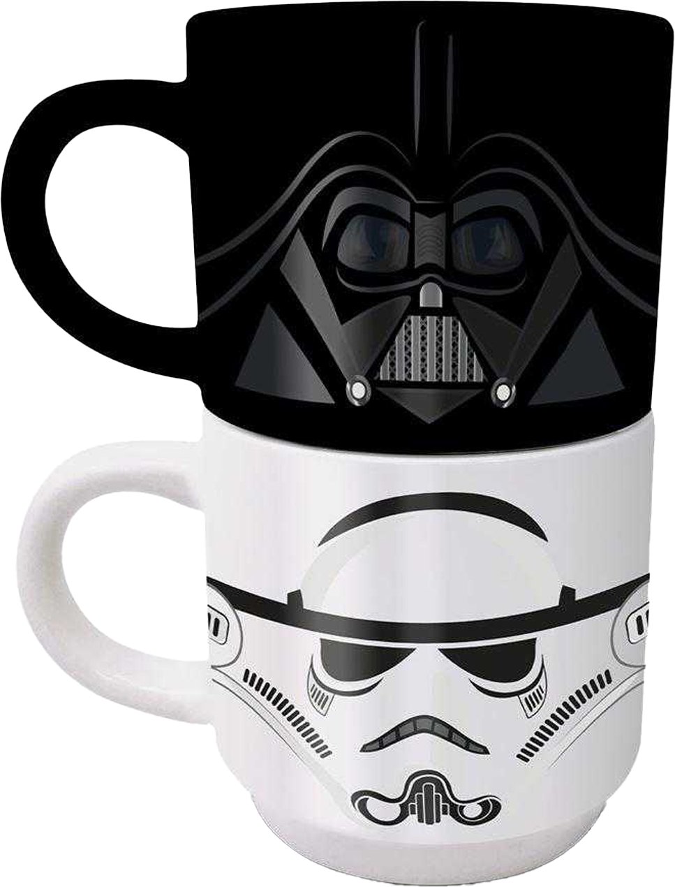 Star Wars - "Empire Helmets" Kaffeebecher-Set, Stapelbar (2er-Pack) (Schwarz/Weiß)
