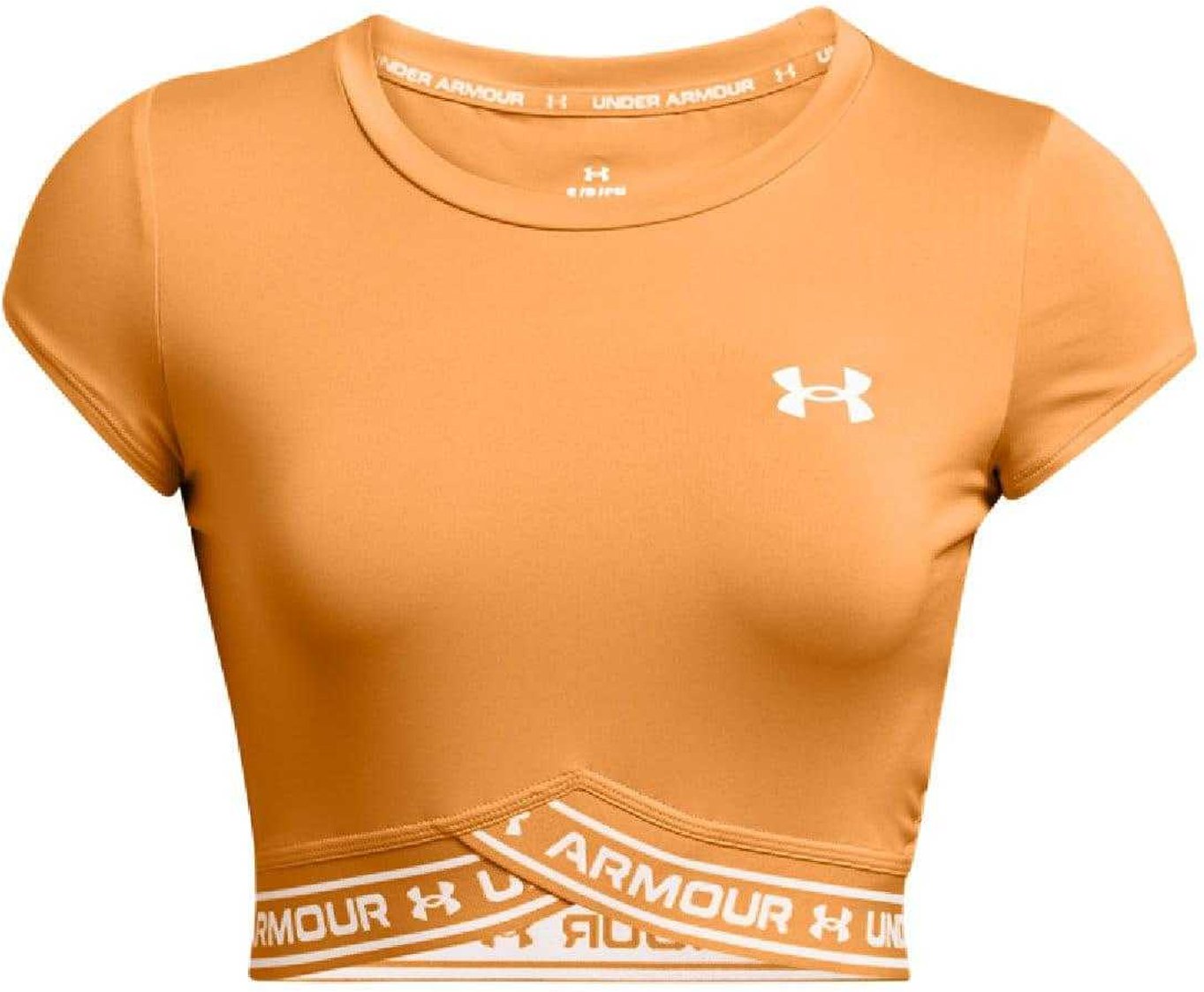 Under Armour - Kurzes Top für Damen, Überkreuzter Saum (Orange)