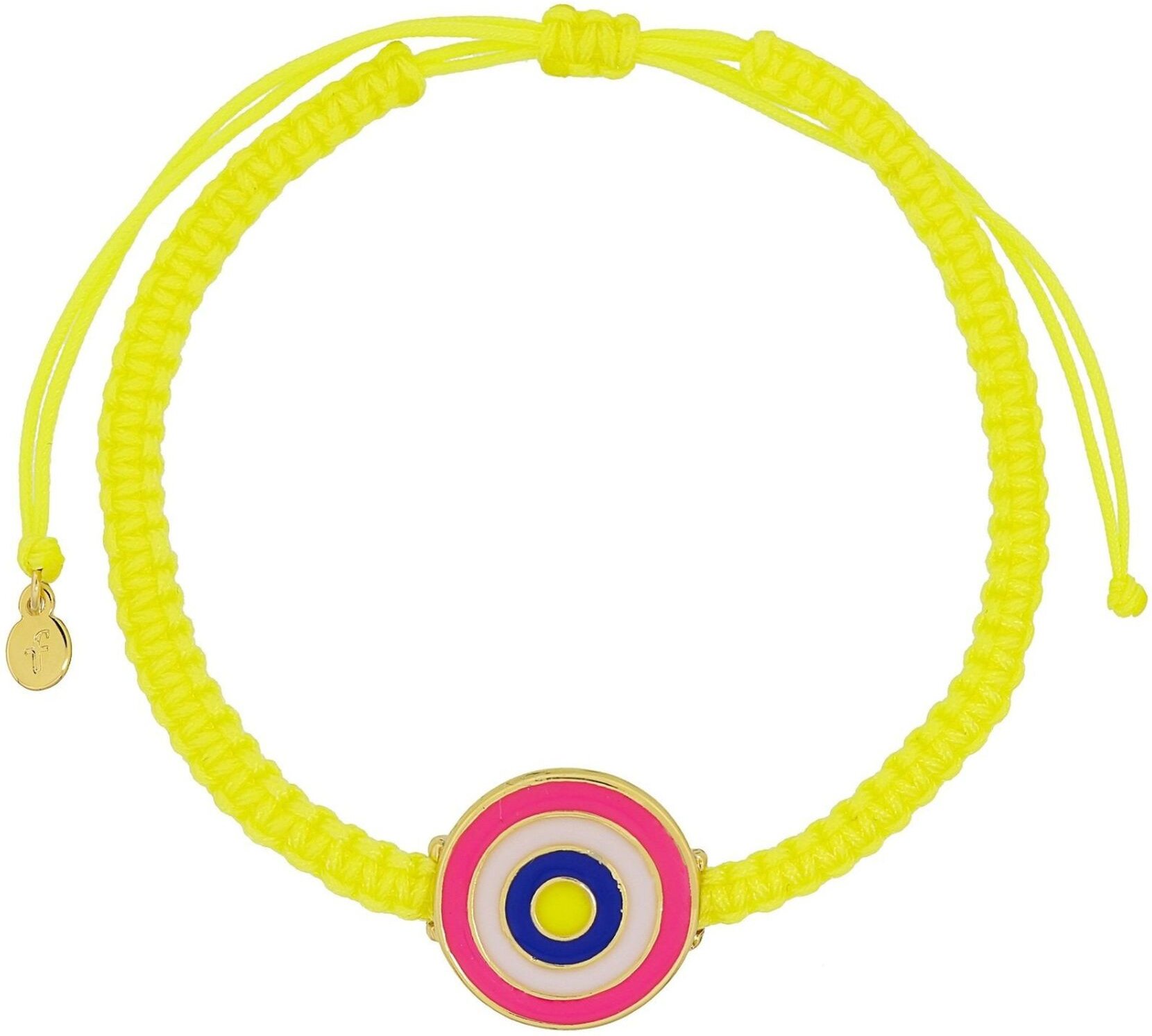 Fashionbox Armband Textil gelb mit 1 Element rund