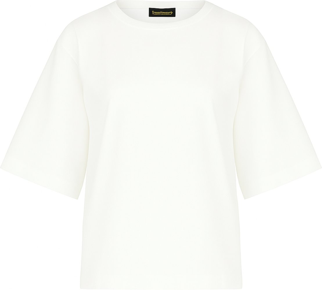Thumbnail - Übergroßes T-Shirt aus merzerisierter Baumwolle mit ellbogenlangen Ärmeln