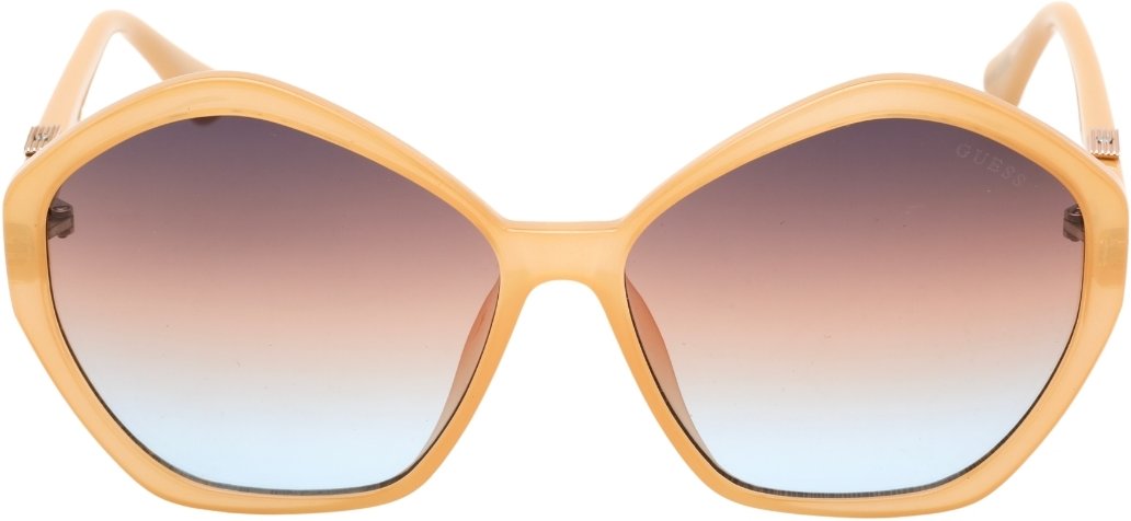 Guess Sonnenbrille mit braunen Gläsern und glänzendem Beige mit Farbverlauf