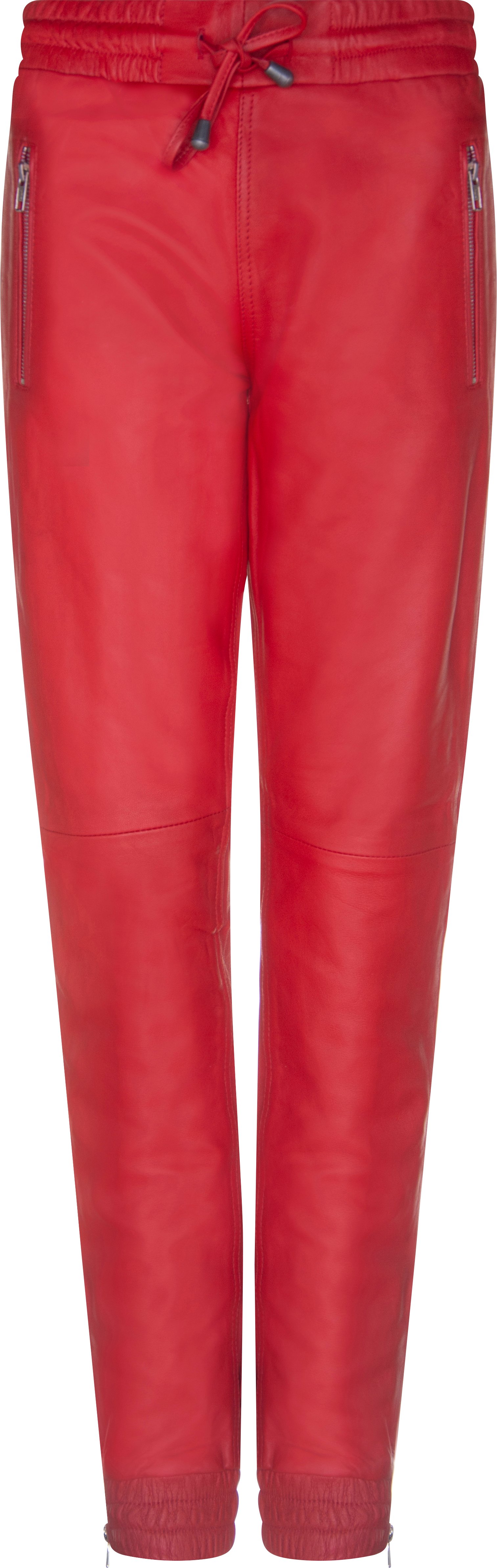 Damen-Jogginghose aus rotem Nappaleder