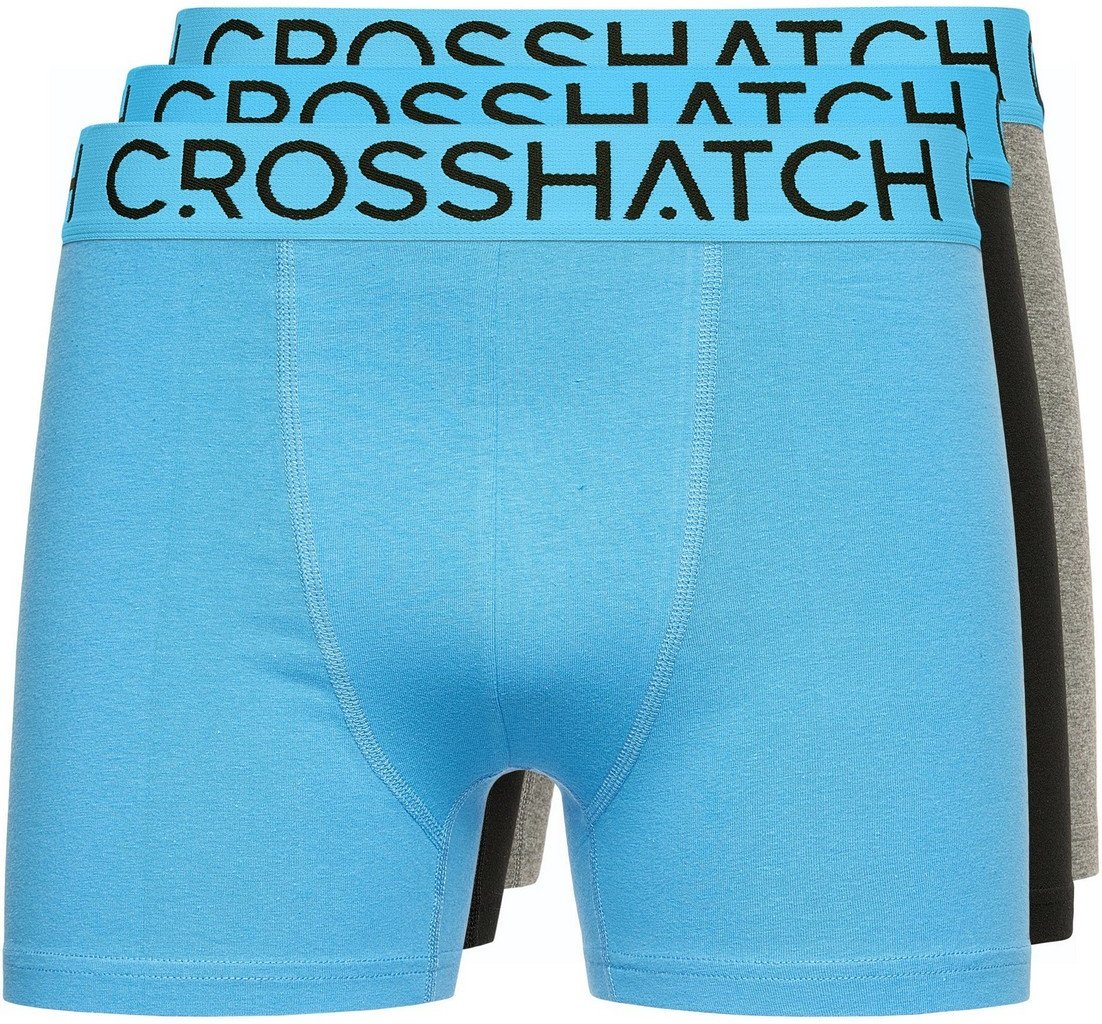 Crosshatch - "Knightling MVE" Boxershorts für Herren(3er-Pack) (Blau/Schwarz/Grau)