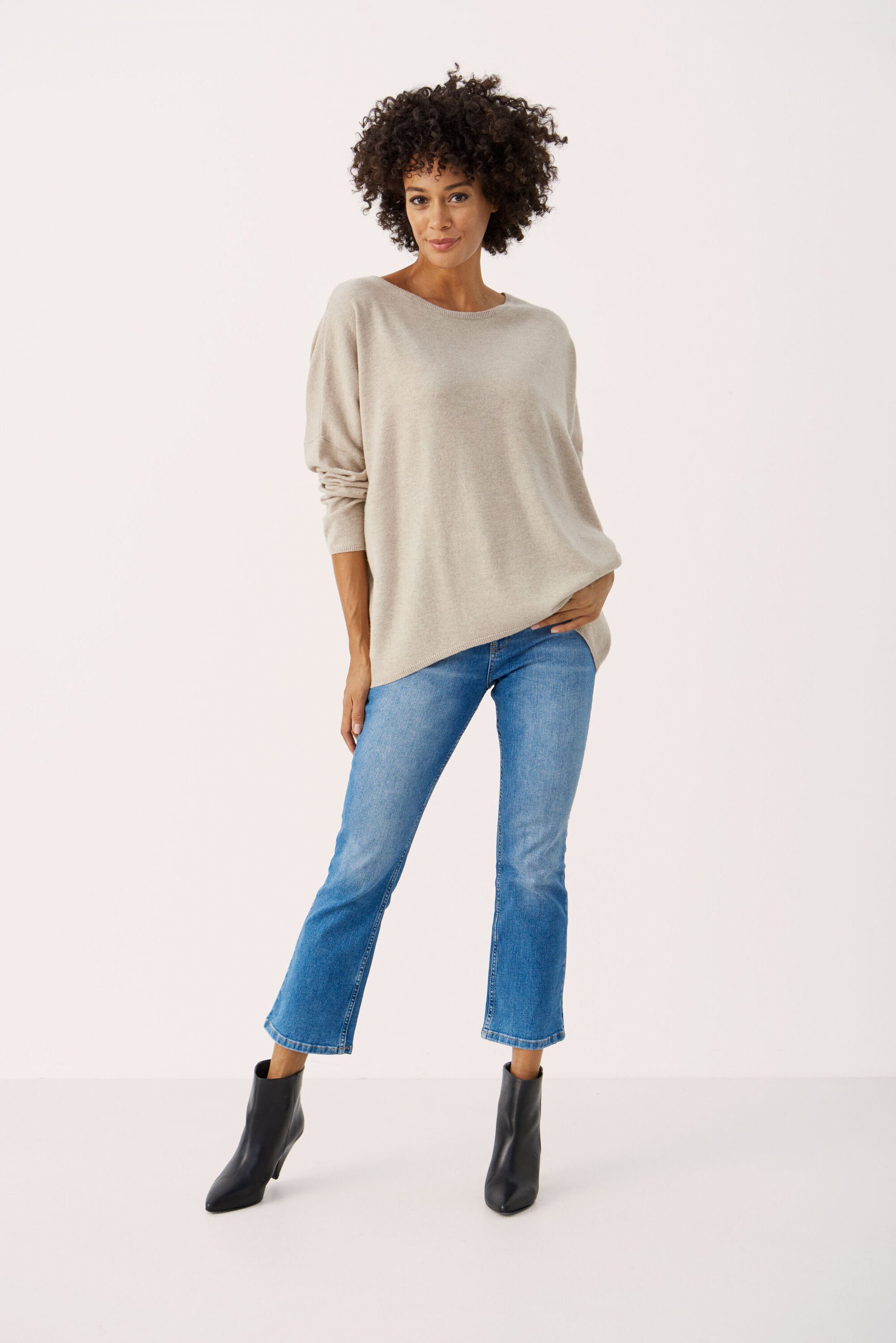 Strickpullover Lockere Passform beige