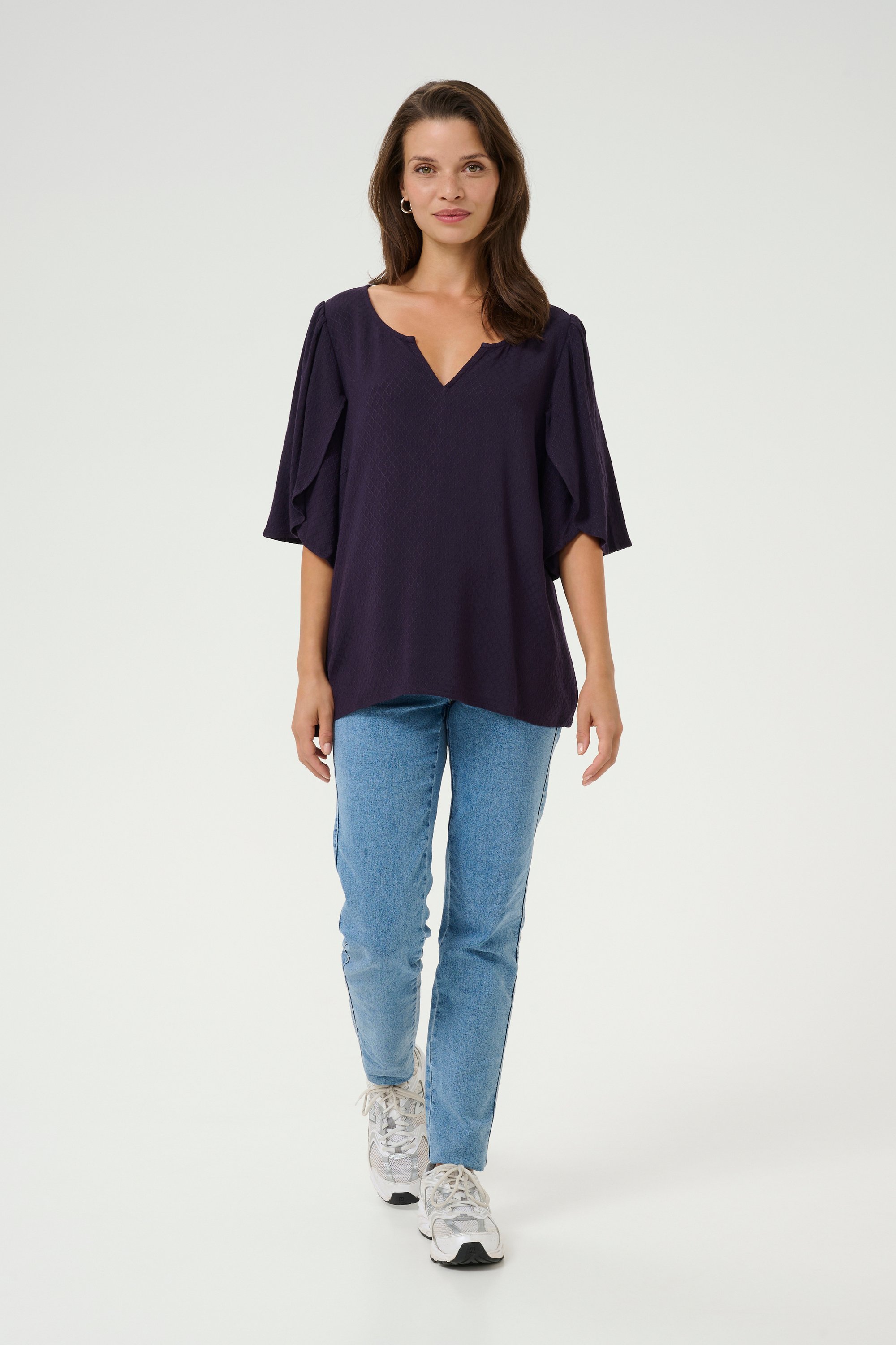 Kurzarm-Bluse Loose fit Dawn Purple