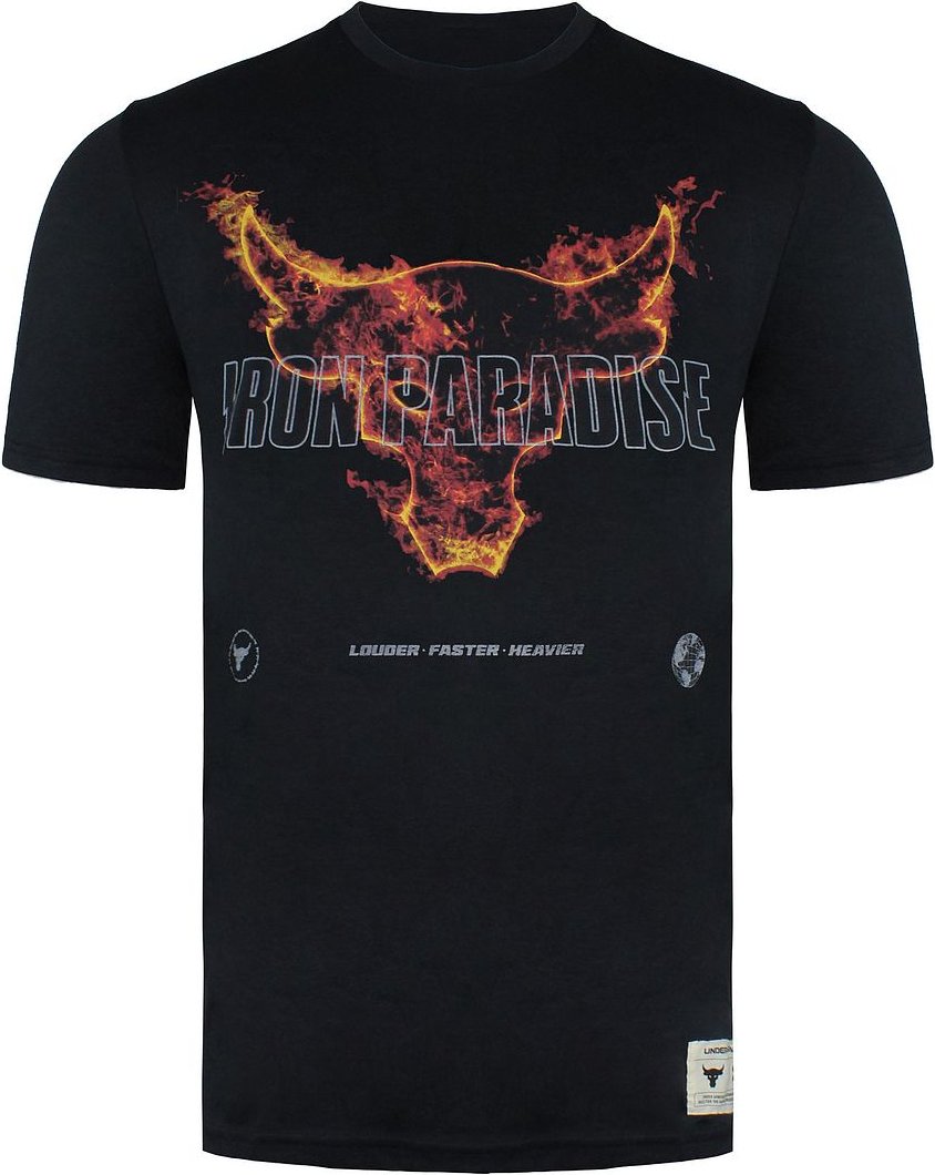 Under Armour X Project Rock Fire Black Crew Neck Herren T-Shirt 1361732 001