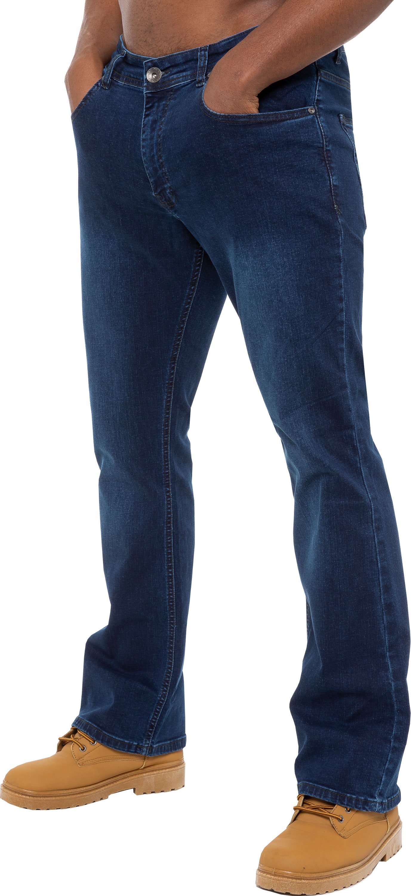 Enzo Herren Bootcut Stretch Denim Jeans