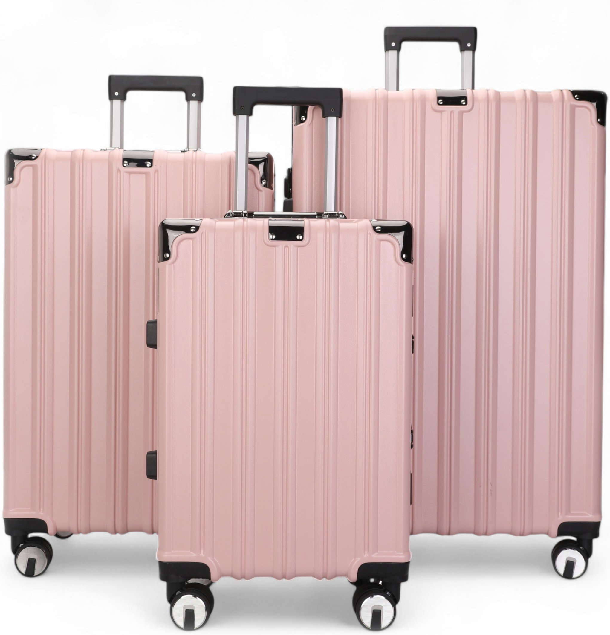 Hartschalenkoffer Rosa Robuster 8-Rollen-Gepäck Handgepäck Koffer