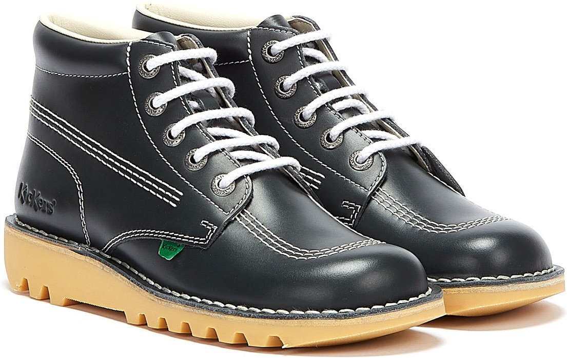 Kickers Mens Kick Hi Core Naturleder Stiefel - (Marineblau)