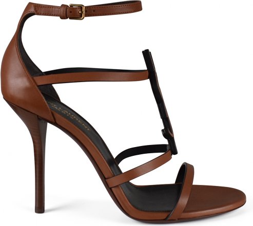 Saint Laurent Cassandra Sandalen Braun