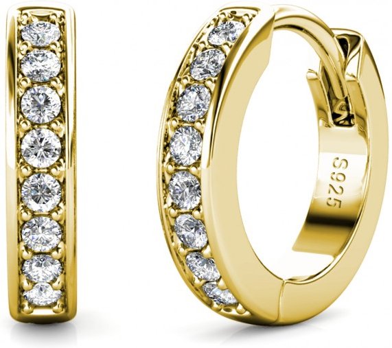 Kreisring-Ohrringe - Gold und Kristall