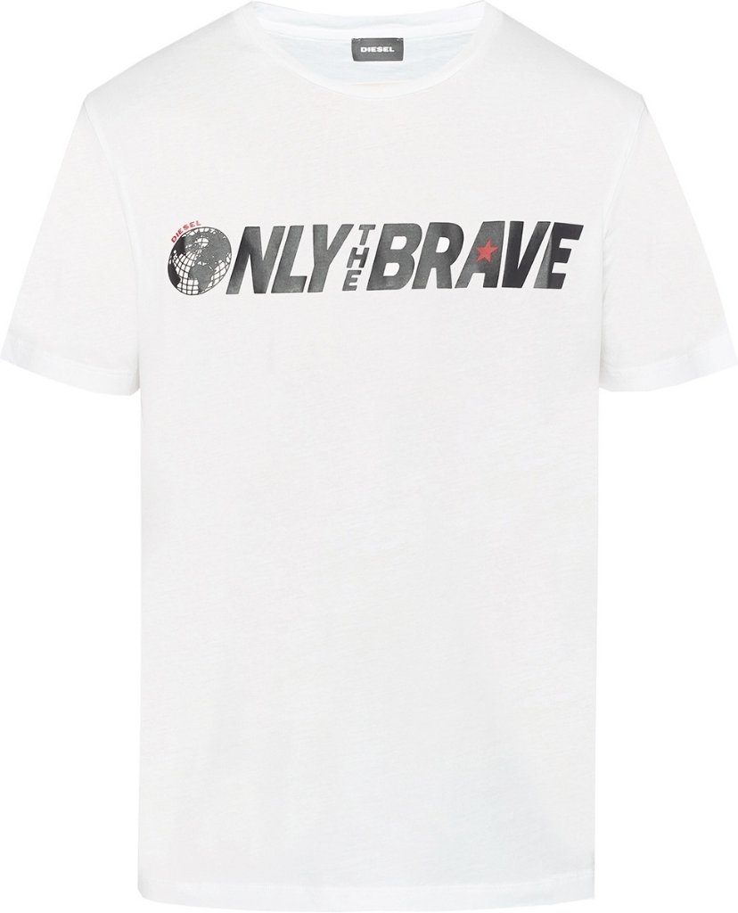 Diesel T-Just-SV Only The Brave Logo Weißes T-Shirt
