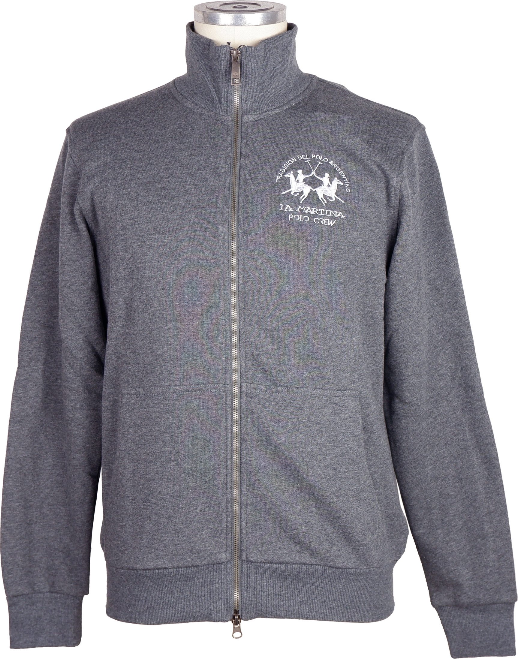 La Martina Herren Grauer Baumwollpullover