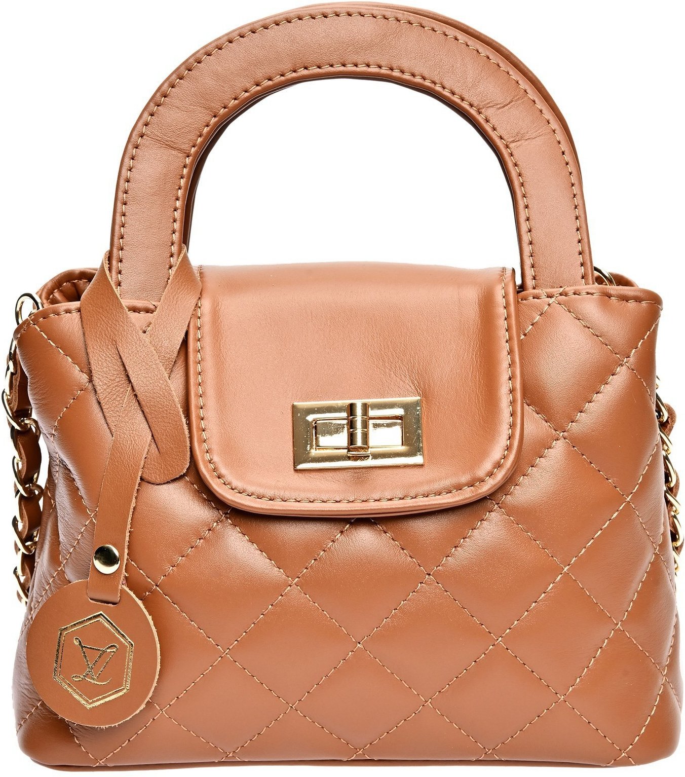 Luisa Vannini Braune Lederhandtasche