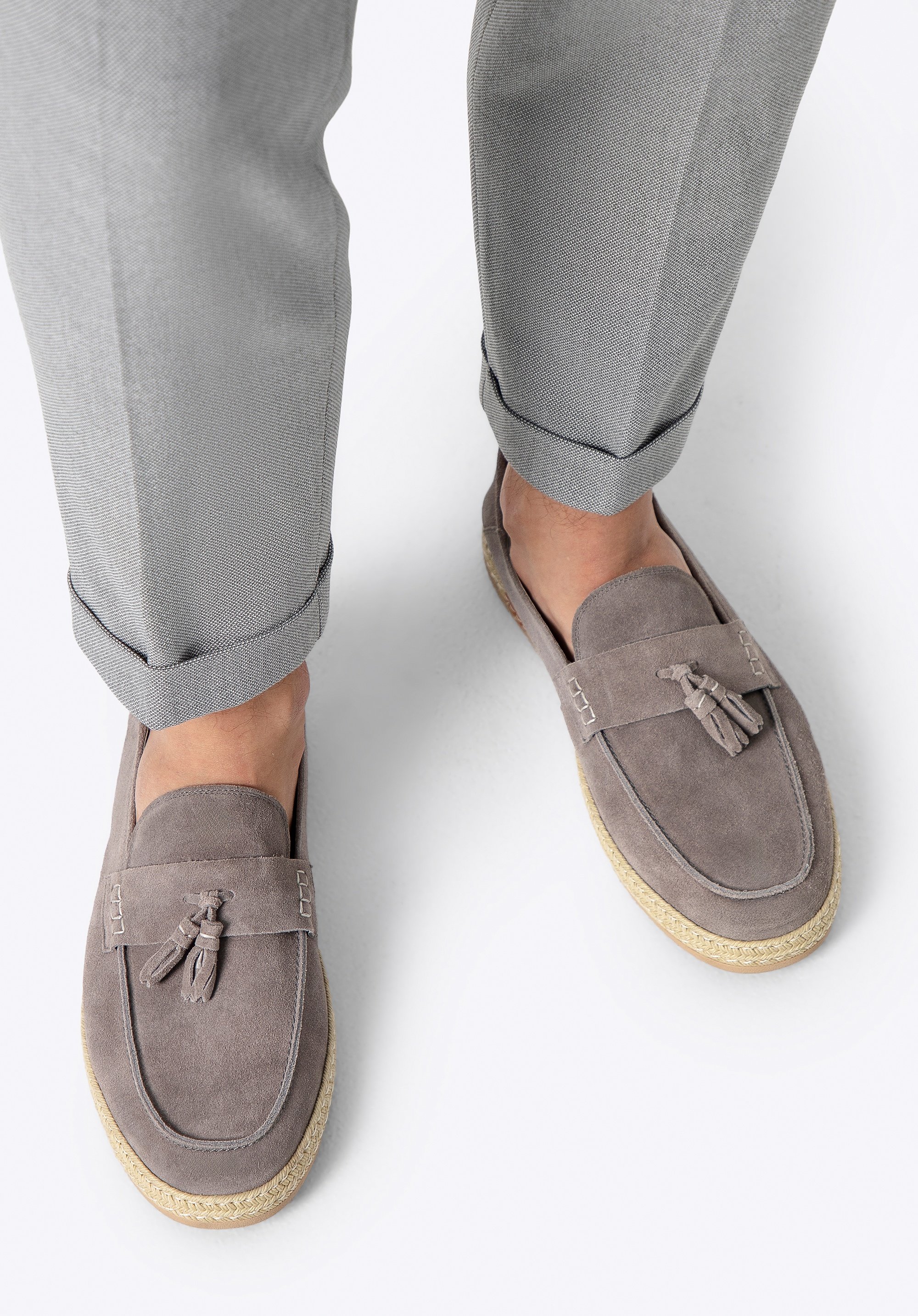 Wittchen Herren-Loafer aus Wildleder mit Quaste, Grau