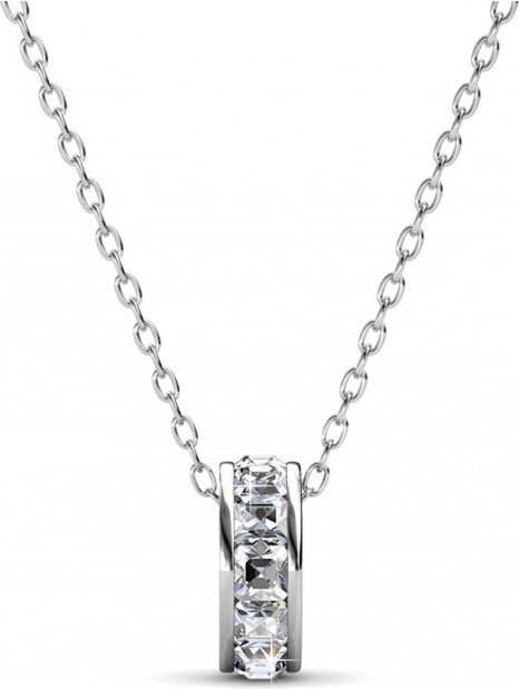 Quadratische Roller-Anhänger - Silber und Kristall