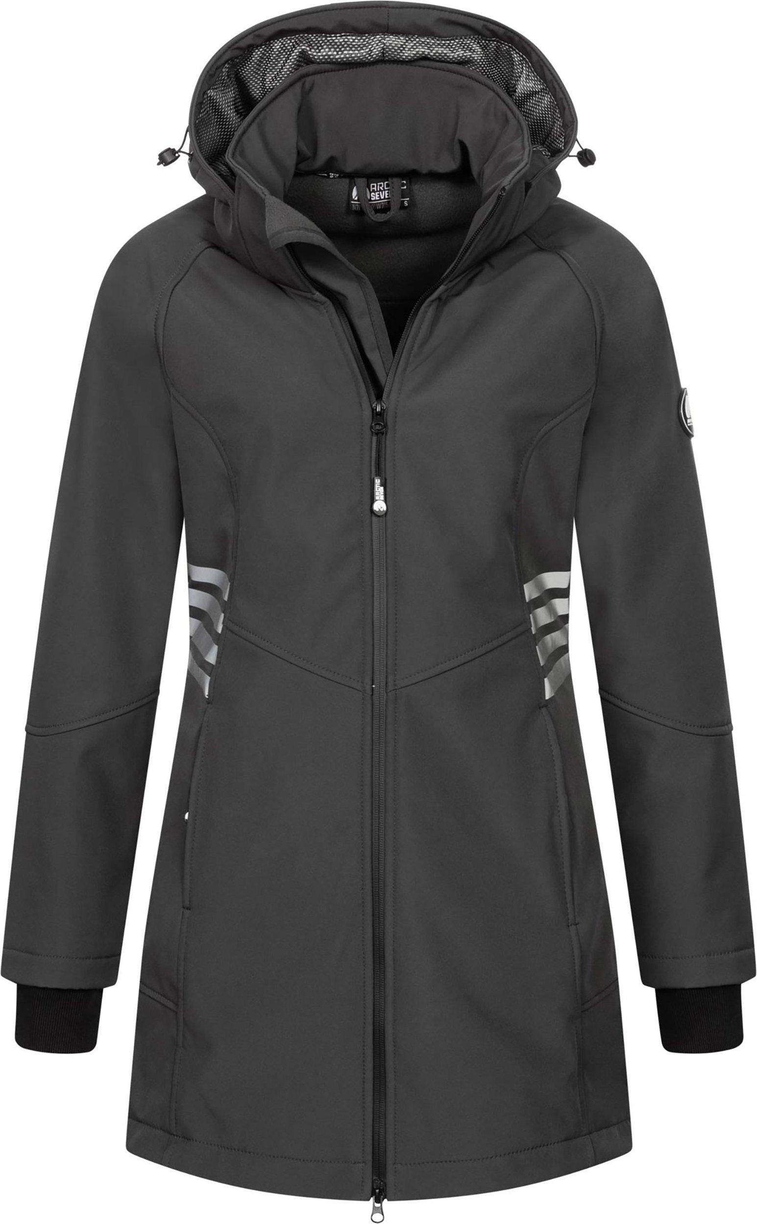 Arctic Seven Damen Softshell Jacke AS-305 – lang, wind- & wasserabweisend, reflektierend