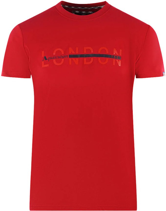 Aquascutum - "London 1851" T-Shirt für Herren, Logo (Rot)