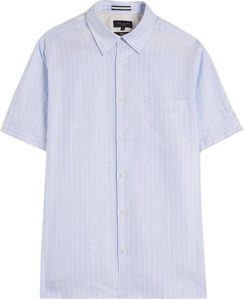 Ted Baker Lytham Herren Hellblaues Leinenmischhemd