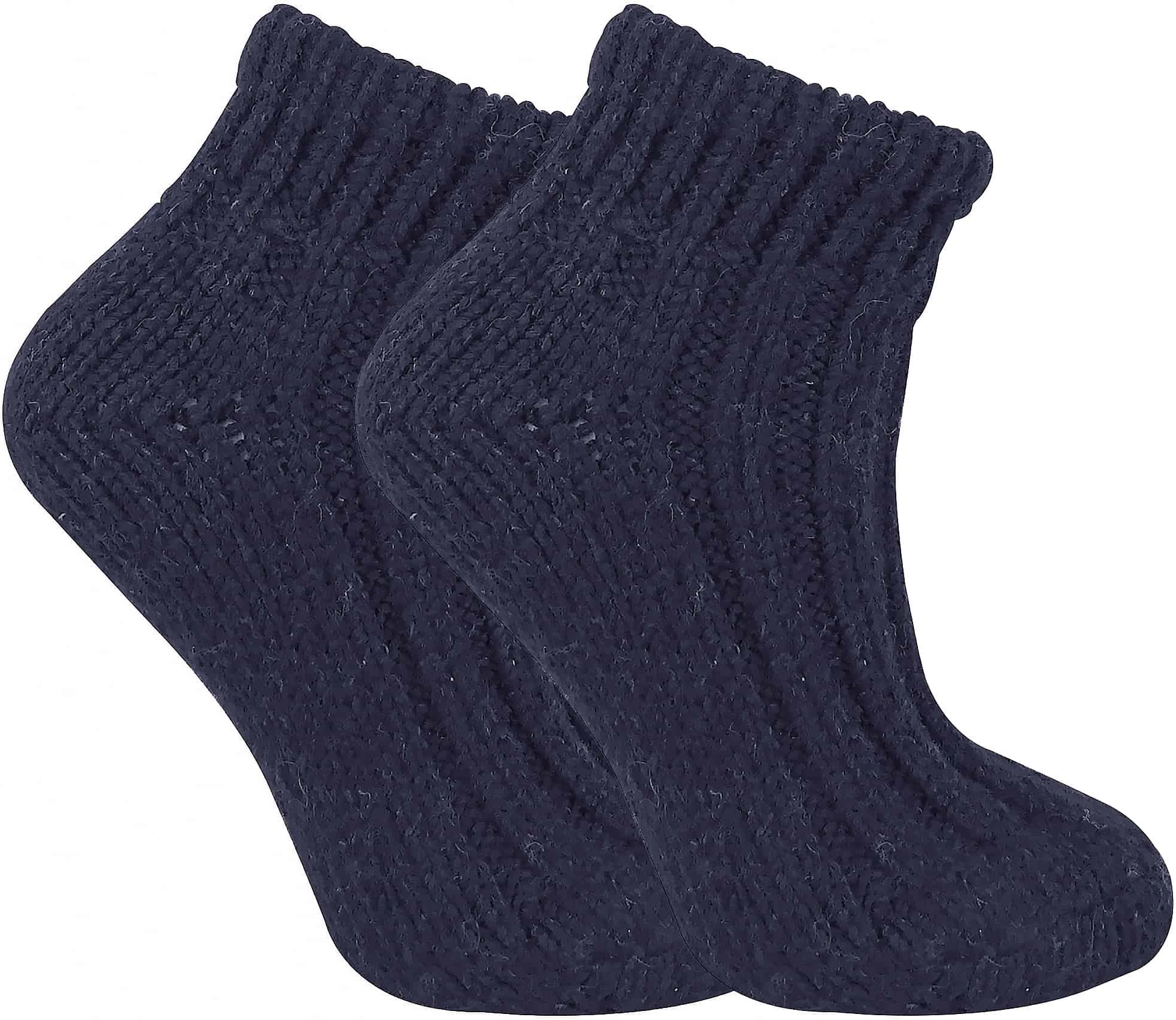 Sock Snob Damen-Stiefelettensocken aus grober, gerippter Wolle mit niedrigem Schnitt