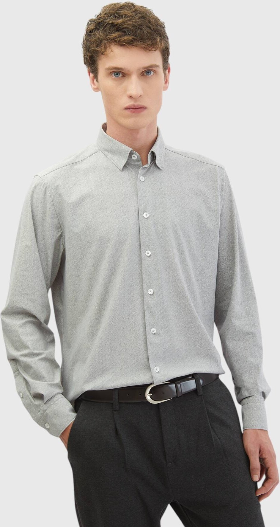 Bedrucktes Casual-Fit-Strick-Freizeithemd