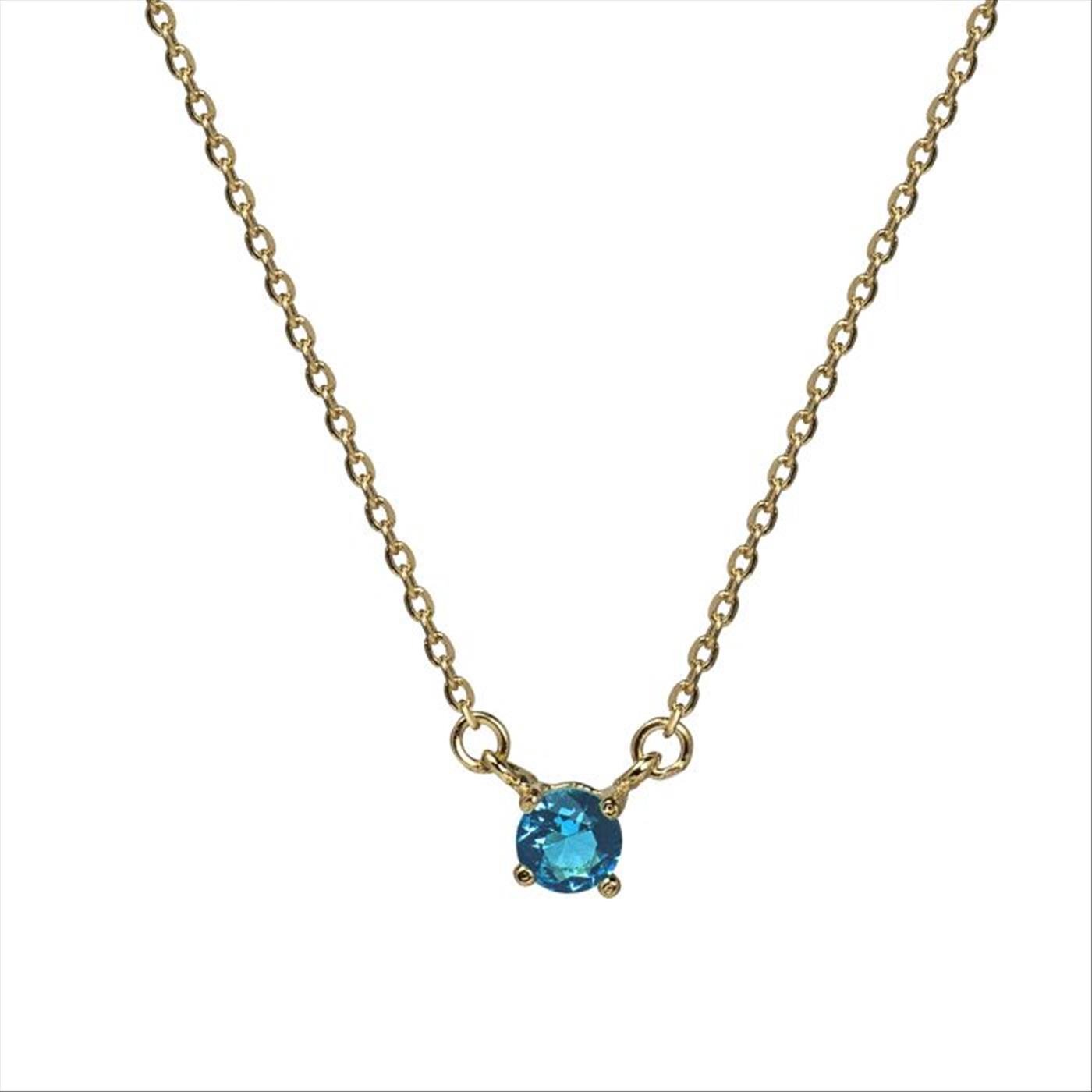 Luxenter-Halskette, Otieno aus 925er Sterlingsilber und blauer Topas aus hydrothermalem Quarz mit 18K-Vergoldung