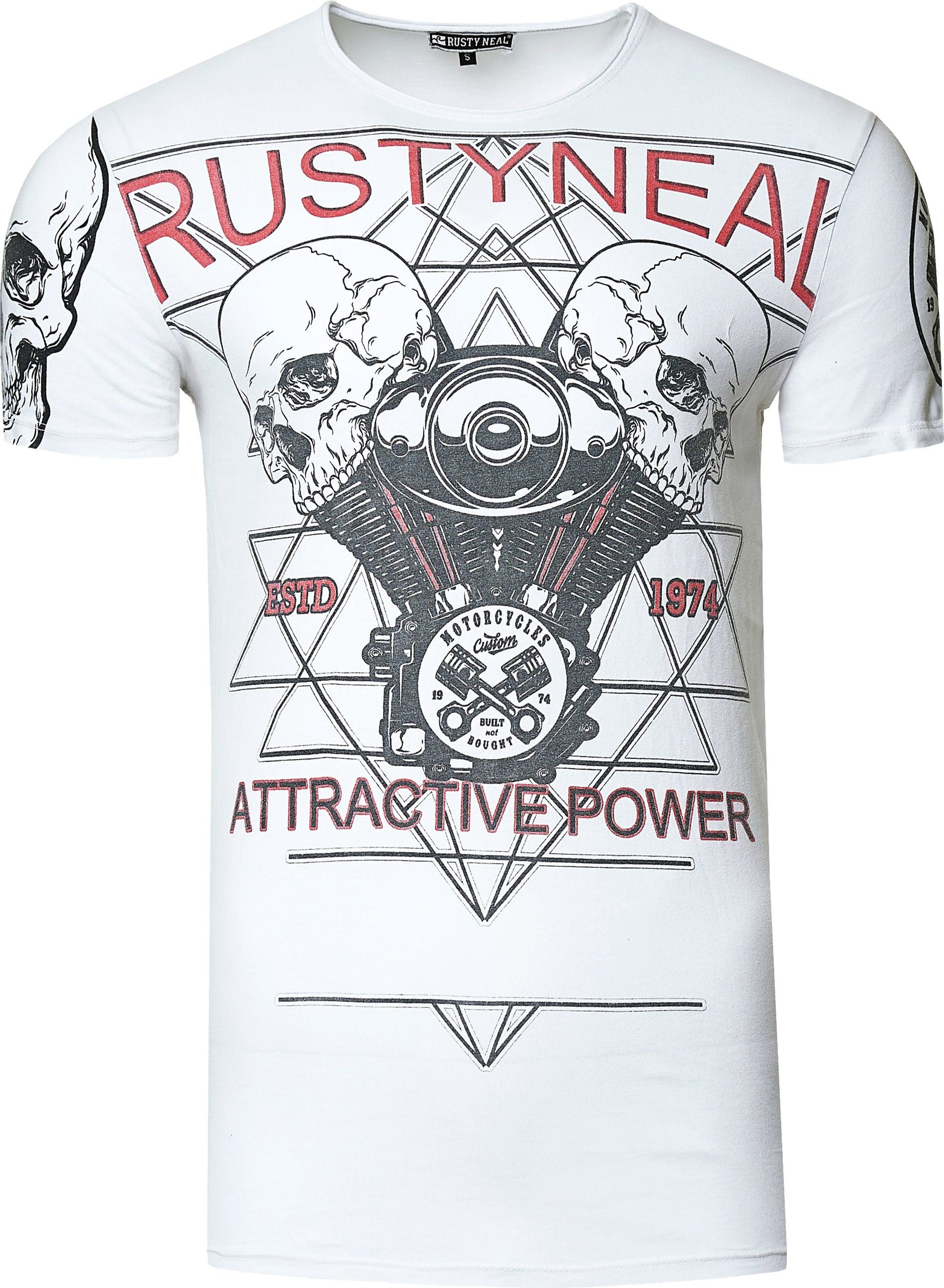 Thumbnail - Rocker T-Shirt Light Washed mit Skull-Print