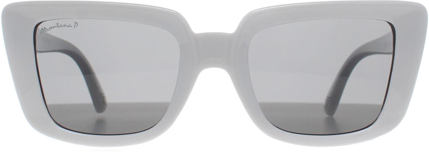 Thumbnail - Montana Rectangle Womens Shiny White Smoke Polarized MP193