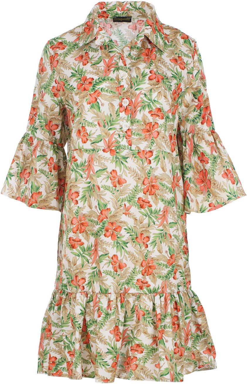 Minikleid aus Baumwolle im tropischen Stil