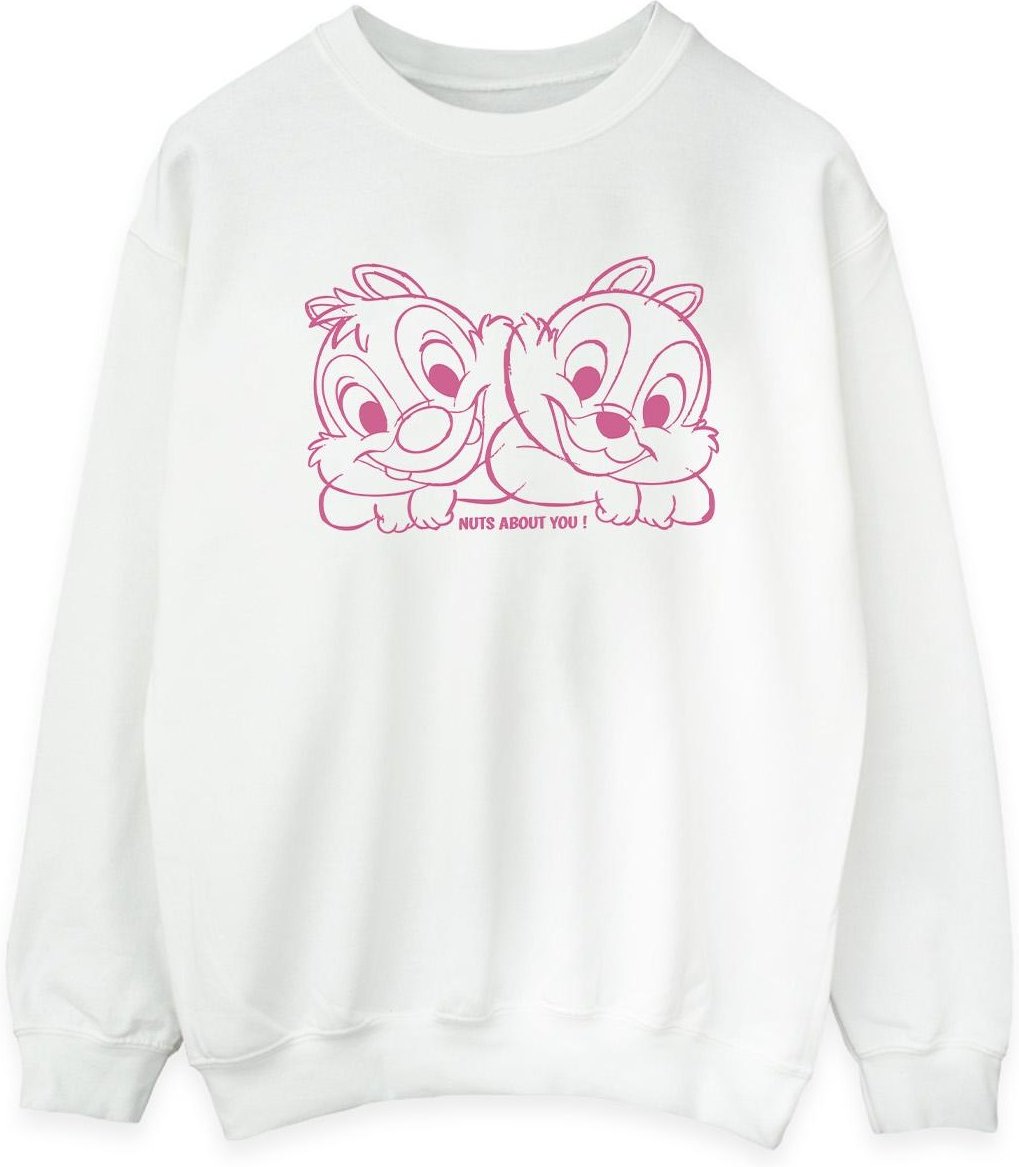 Disney - "Chip 'n' Dale Nuts About You" Sweatshirt für Damen (Weiß)