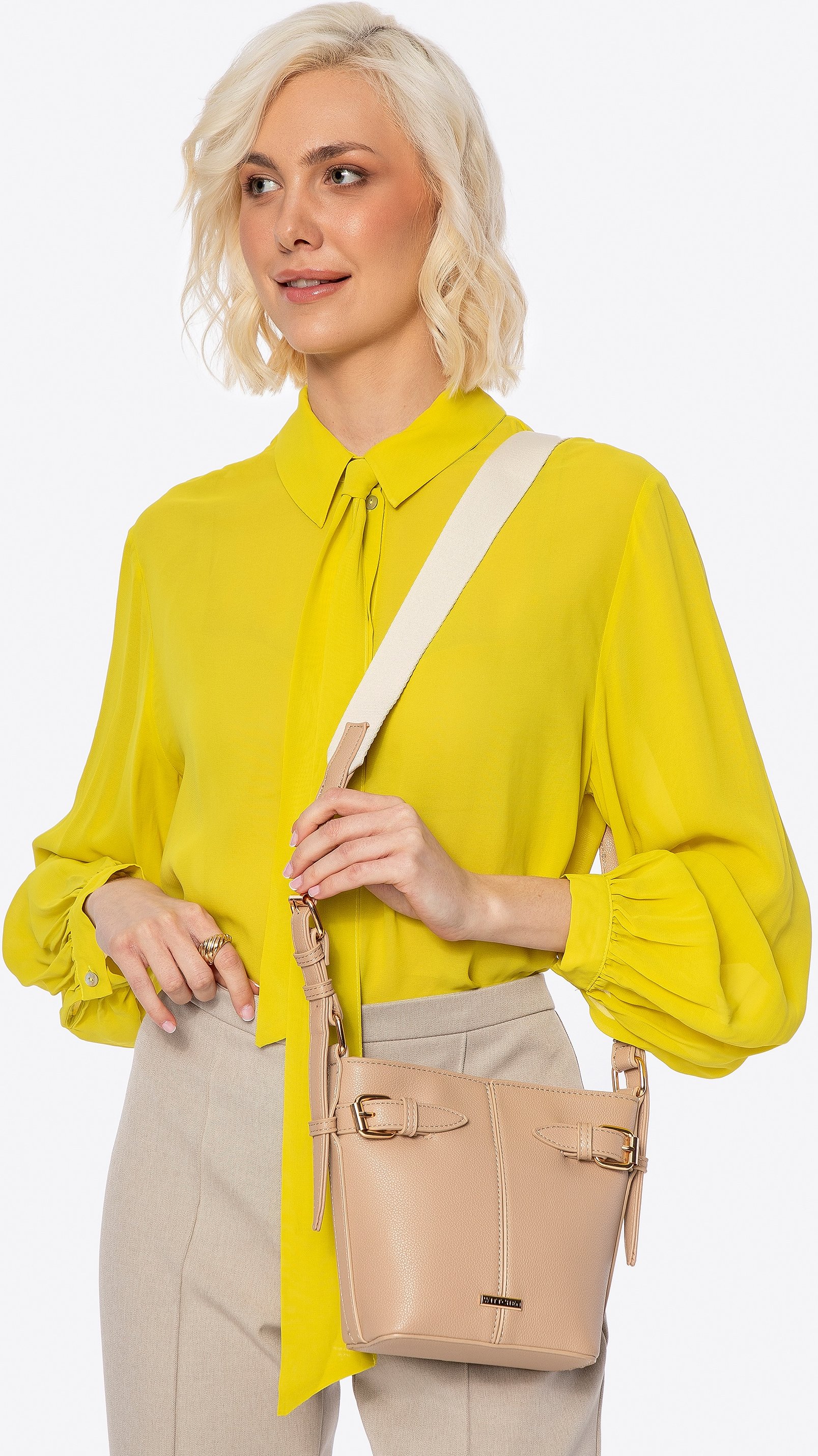 Wittchen Damen-Tragetasche aus kleinem Öko-Leder, Beige