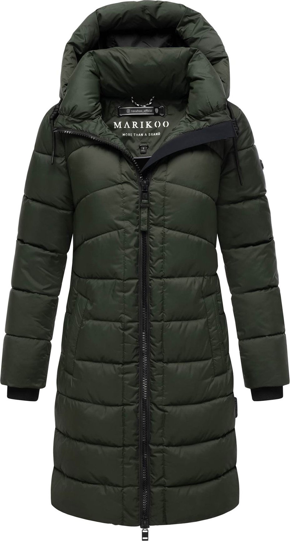 Marikoo Damen Wintermantel Kaltnäschen mit abnehmbarer Kapuze