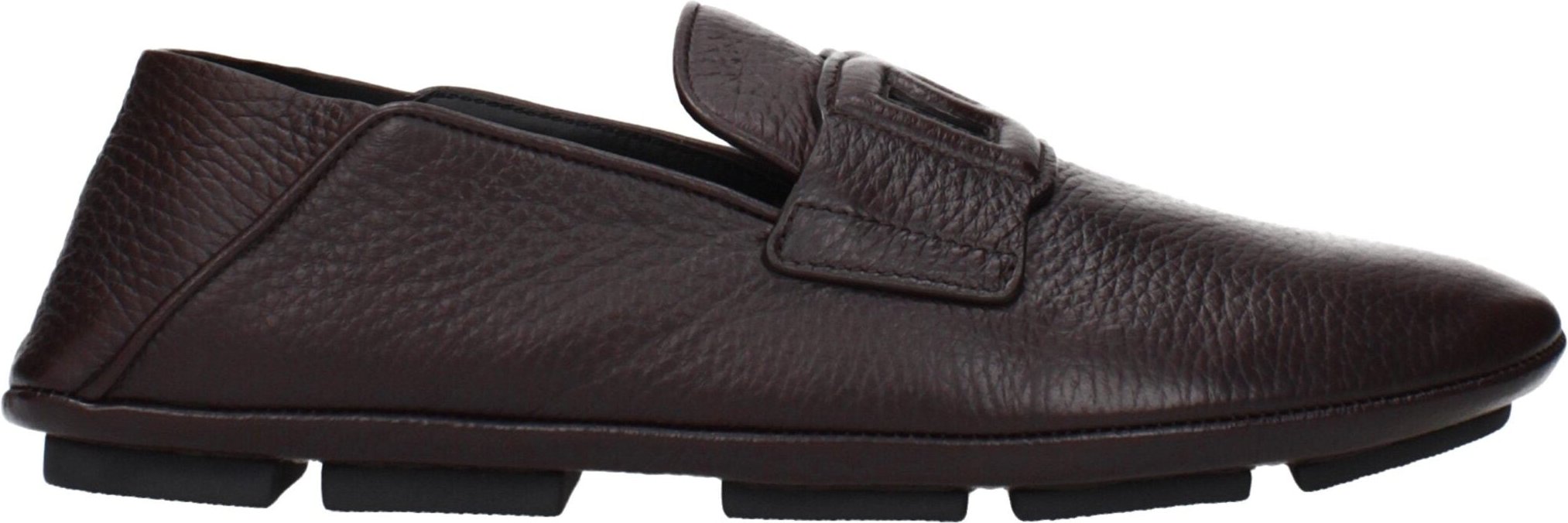 Dolce & Gabbana Braune Leder Slipper