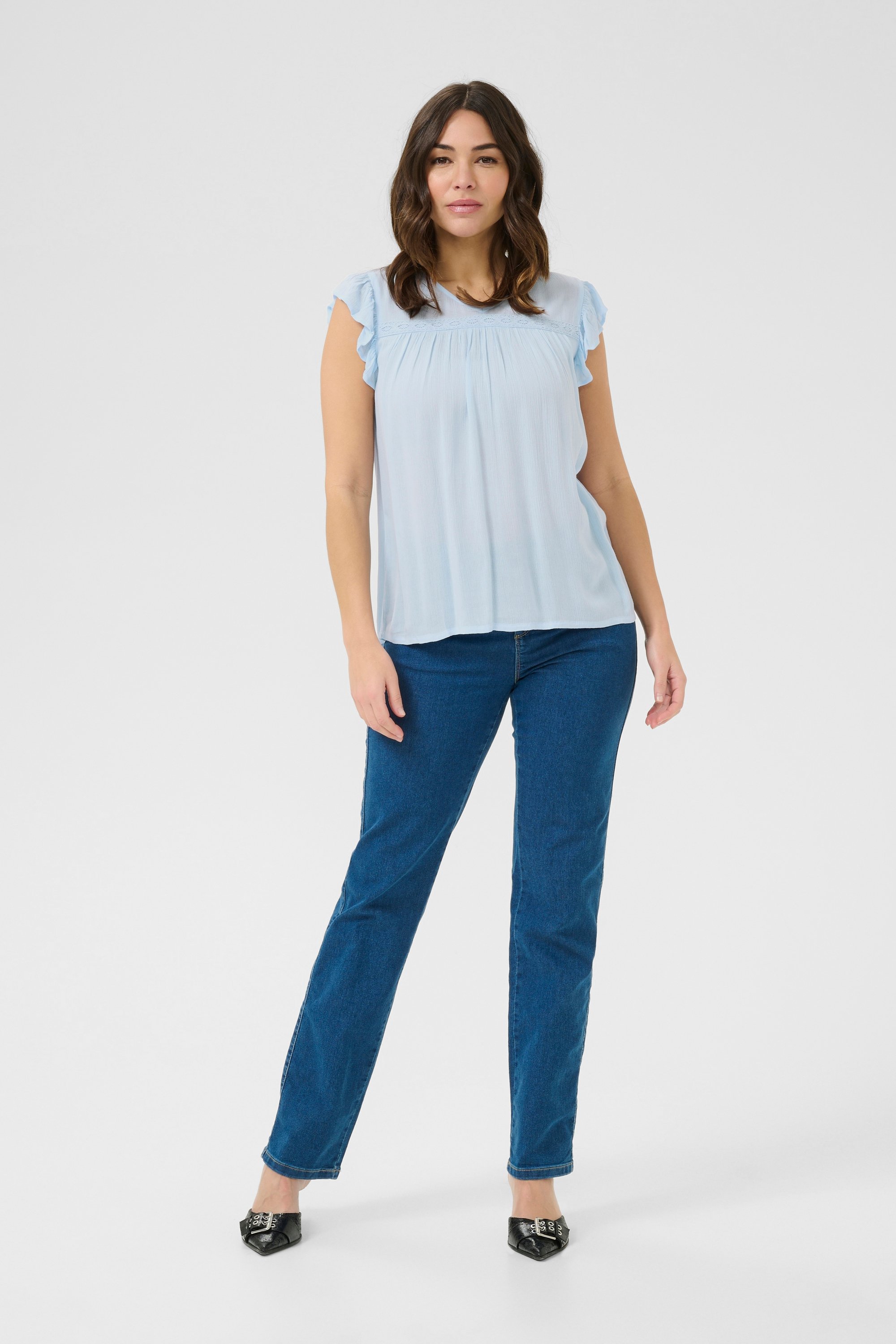 Kurzarm-Bluse Regular fit Windsurfer light blue