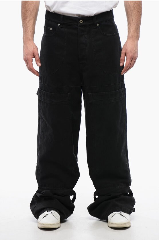 Relaxed Fit GARMDYED CARPENTER Cargo-Jeans 32 cm in Schwarz