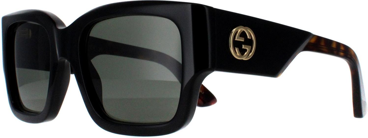 Gucci Square Womens Schwarz mit Havanna Grau GG1663S