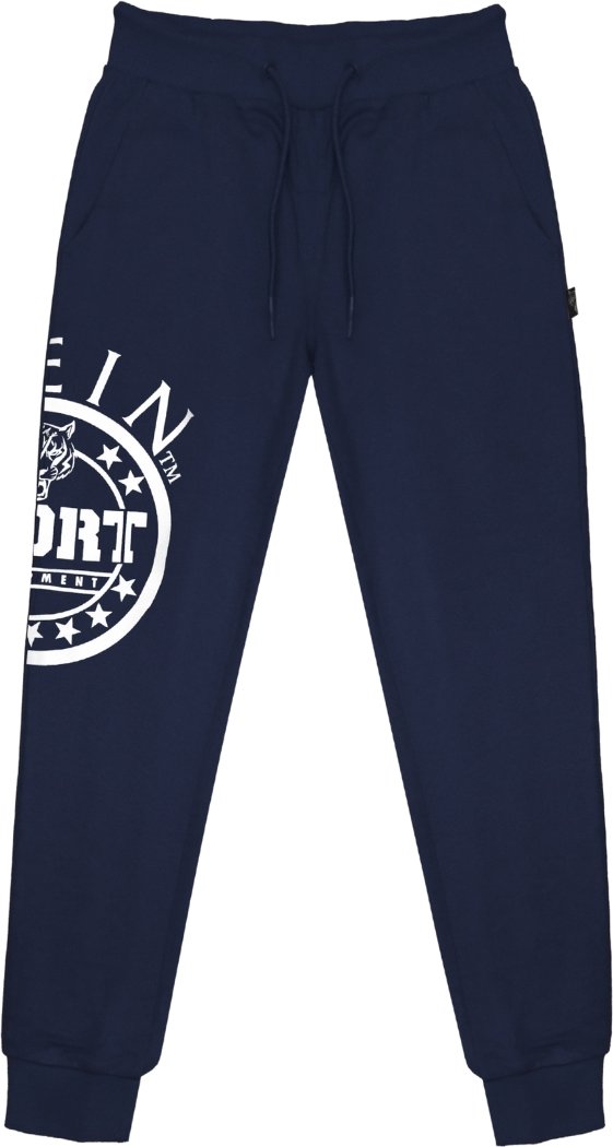 Plein Sport Equipment Circular Logo Marineblaue Jogginghose